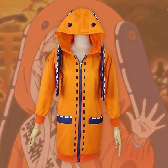 KAKEGURUI NETFLIX ANIME: ORANGE BUNNY COSPLAY COAT WITH EARS - Picture 13 of 16